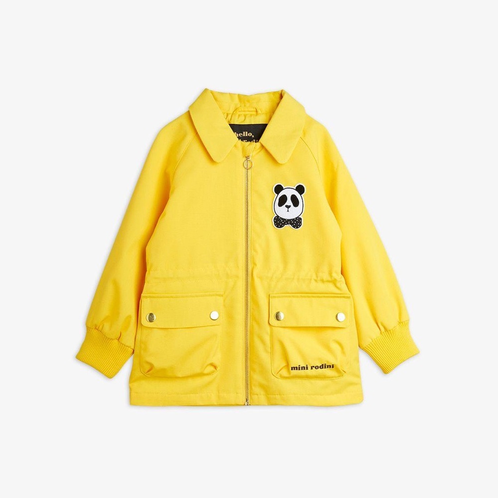 Mini Rodini Yellow Kids Jacket with Panda Patch